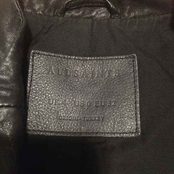 All Saints Arlo Leather Jacket US 0 - Picture 4 of 12